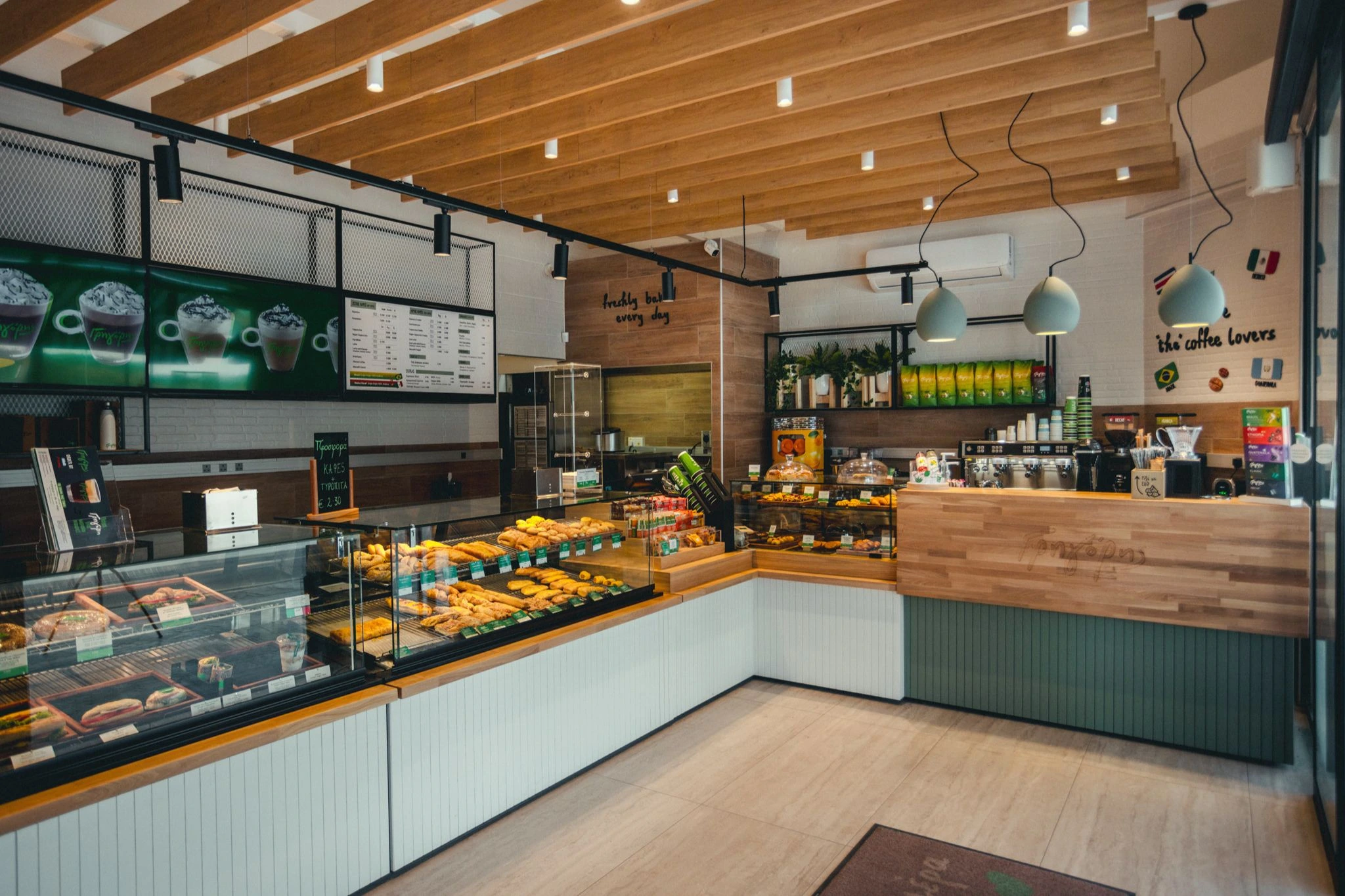 Gregory's Coffee Shop interior in Larnaka, Cyprus